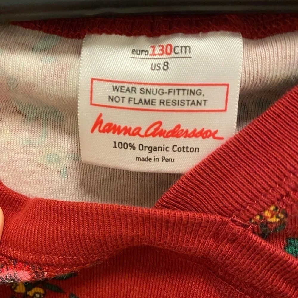 Hanna Andersson Burgundy Floral Pajama Top Size 8